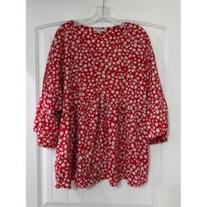 ✨ Andree Red & White Blouse • 1X